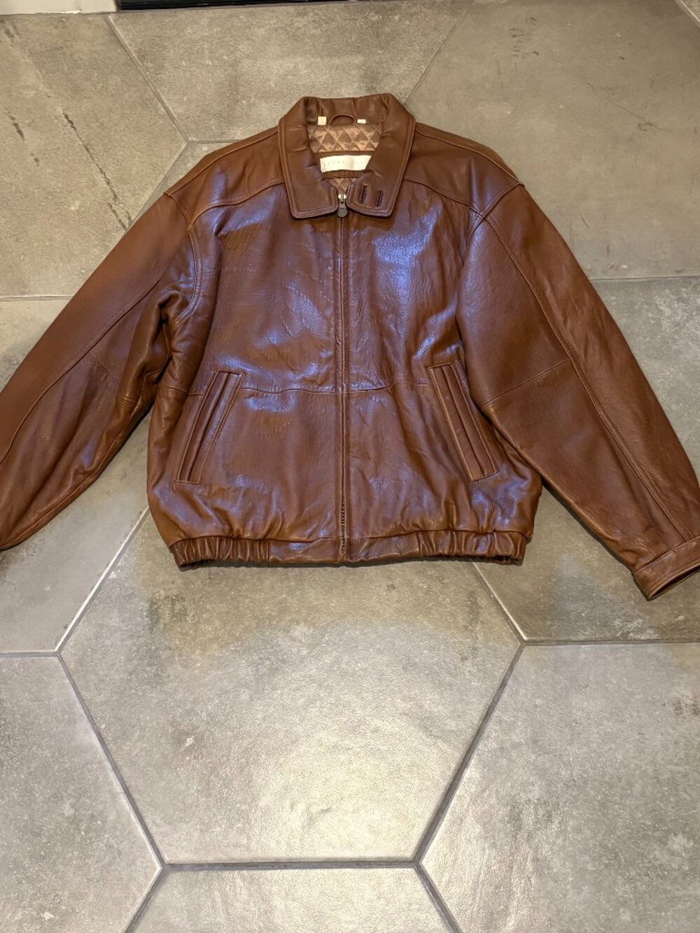 Men's Perry Ellis Vintage Leather Jacket / Bomber